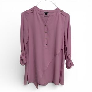 New Directions Mauve Button-Down Blouse